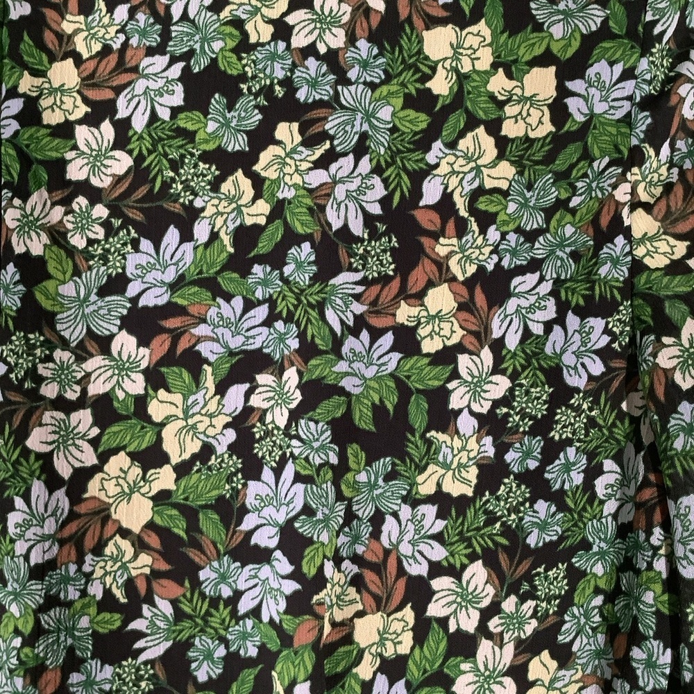 ANN TAYLOR Green Floral Tiered Dress Long Sleeve Midi NEW Ditsy Career Boho 2 - Picture 7 of 13